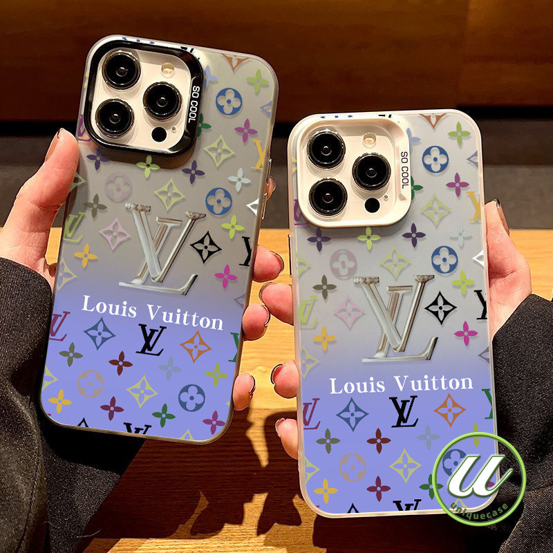 จดหมายแบรนด์ ที่ทันสมัยสีดอกไม้ เคส IPhone 15 11 17 16 13 12 14 Pro Max XS Max 7Plus X 8 15 14 7 Plus XR 8Plus SE 2020
