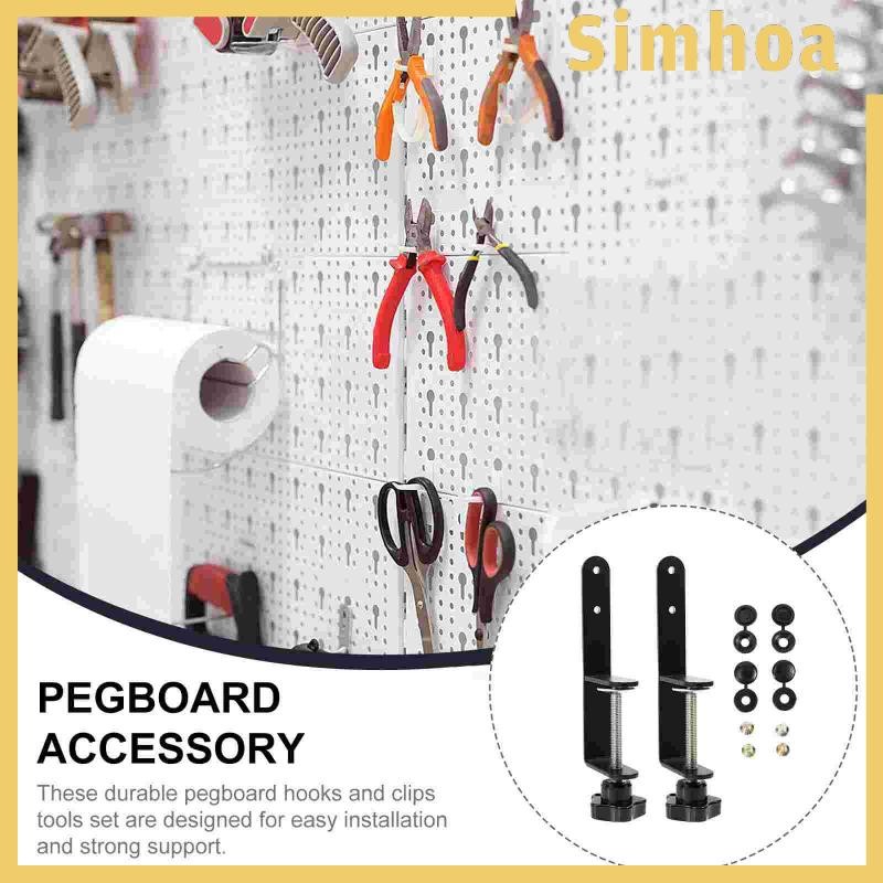 [SIMHOA] 2 ชิ้น Pegboard Desk Mount คลิปหนีบโต๊ะแบบปรับได้รองรับขาตั้ง Pegboard
