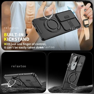 สําหรับ VIVOV40 VIVO V40 Pro Lite V40Pro V40Lite V 40Pro 5G กันกระแทก Hard เคสโทรศัพท์โลหะเกราะแหวนวงเล็บ Stent กลับ Push เลนส์กล้องความเป็นส่วนตัวปกป้องผู้ถือปกหลัง