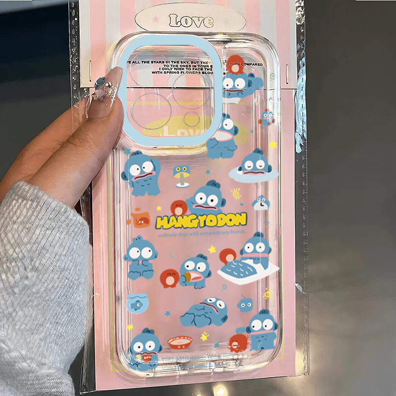 ตลกน่ารัก Hangyodon เคสโทรศัพท์สําหรับ iPhone 16 15 14 13 12 11 Pro Max 16E XR X XS Max 7 8 Plus SE2 Mini Sweet Star สัตว์ Party Clear กันกระแทก TPU ปกอ่อน