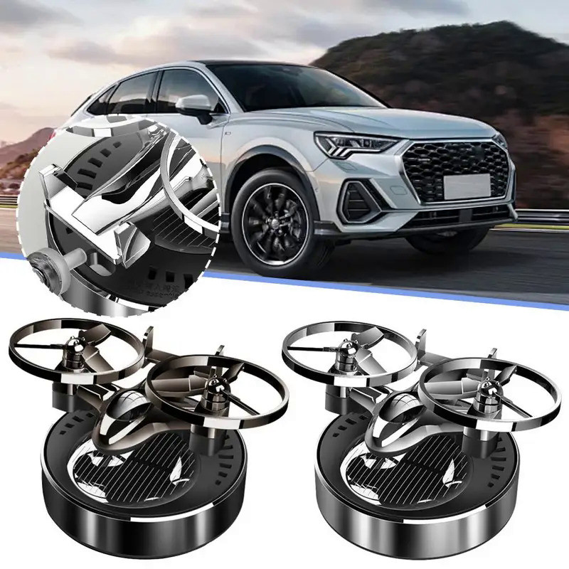 Solar Powered Rotation Helicopter Solar Aromatherapy Car Diffuser Freshener Alloy Aroma Fragrance Au