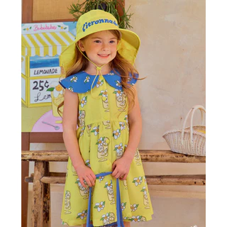 【พร้อมส่ง จำนวนจำกัด】ชุดเดรสเด็กผู้หญิง IRIS KIDS bebe IKD2678 ลายเลมอนน่ารัก แขนกุด ถ่ายรูปสวย ผ้านิ่ม ระบายอากาศดี