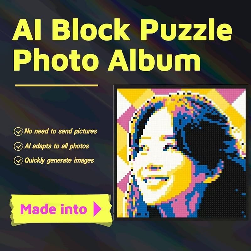AI อัลบั้มภาพที่กําหนดเองชุดส่วนบุคคล - 2025 อัลบั้มสร้างปริศนาบล็อกใหม่, สแกนรหัส คิวอาร์ ไปยังภาพ, ทําเอง Wall Art ตกแต่ง, ตกแต่งบ้านและของขวัญสร้างสรรค์สําหรับเด็กและผู้ใหญ่