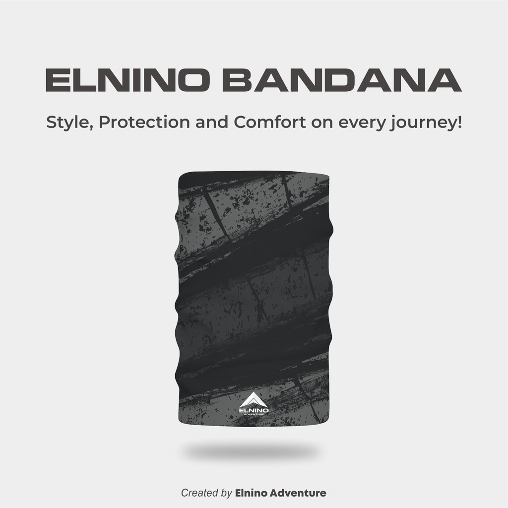 Elnino Multipurpose Headwear Mask Bandana UPF 50+ Anti UV Outdoor Neckwear - Slash Grey