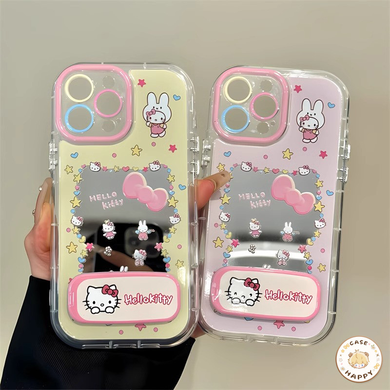 เคสไอโฟน 15 สำหรับ iPhone 12 11 13 16 14 Pro Max 16 8 7 Plus X XR XS Max SE 2020 การ์ตูนน่ารักสวัสดีคิตตี้ ดาว รักหัวใจ