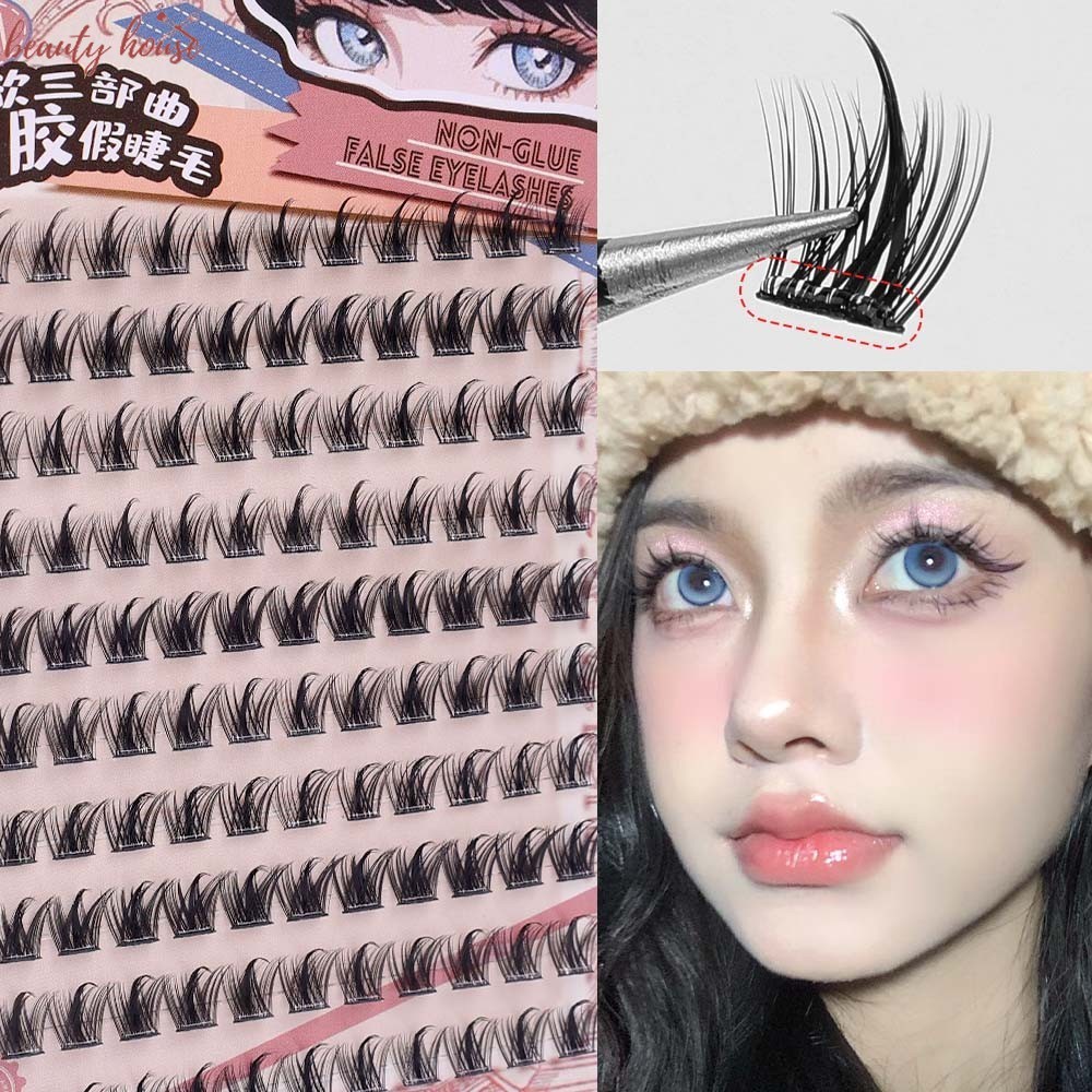 [BZ]Xixi 10Rows ขนตาปลอม 3D Mink Lashes พร้อมแถบโปร่งใส, ลุคธรรมชาติ 7/10/12 มม., ขนตานุ่มน้ําหนักเบ