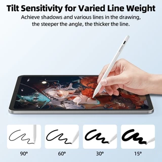 GOOJODOQ ปากกาสไตลัสสําหรับ Pad Pencil Magnetic&Typ-C ชาร์จการเชื่อมต่อบลูทูธปากกาเอียงการปฏิเสธฝ่ามือ