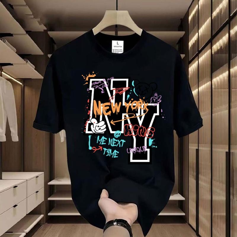 YOU-T🌆เสื้อผ้าแฟชั่น-เสื้อยืดoversize💯 สวมใส่สบาย ลายพิมพ์ "NEW YORK NY" สไตล์เกาหลี ไม่ต้องรีด แนวสตรีท ผ้าฝ้าย100%