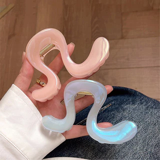 Jelly Color Shiny Face Simple Hair Clip Multi-Clip Womens 2025 New High-end Shark Clip