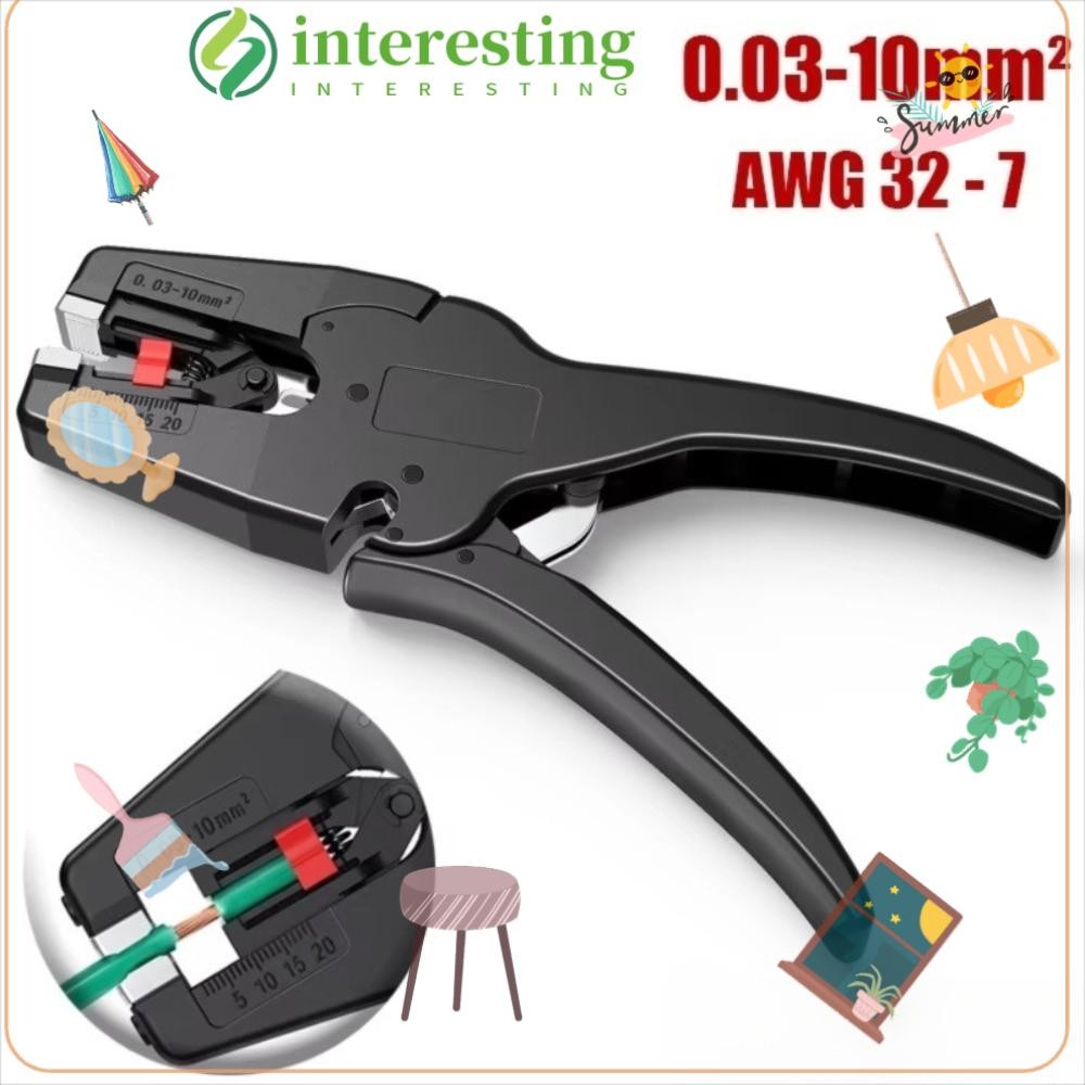 INTERESTING คีมปอกสายไฟอัตโนมัติ, คีมลวดขนาดเล็กแบบพกพา, คุณภาพสูง 2 in 1 32-7AWG คีมตัดสําหรับงานหน