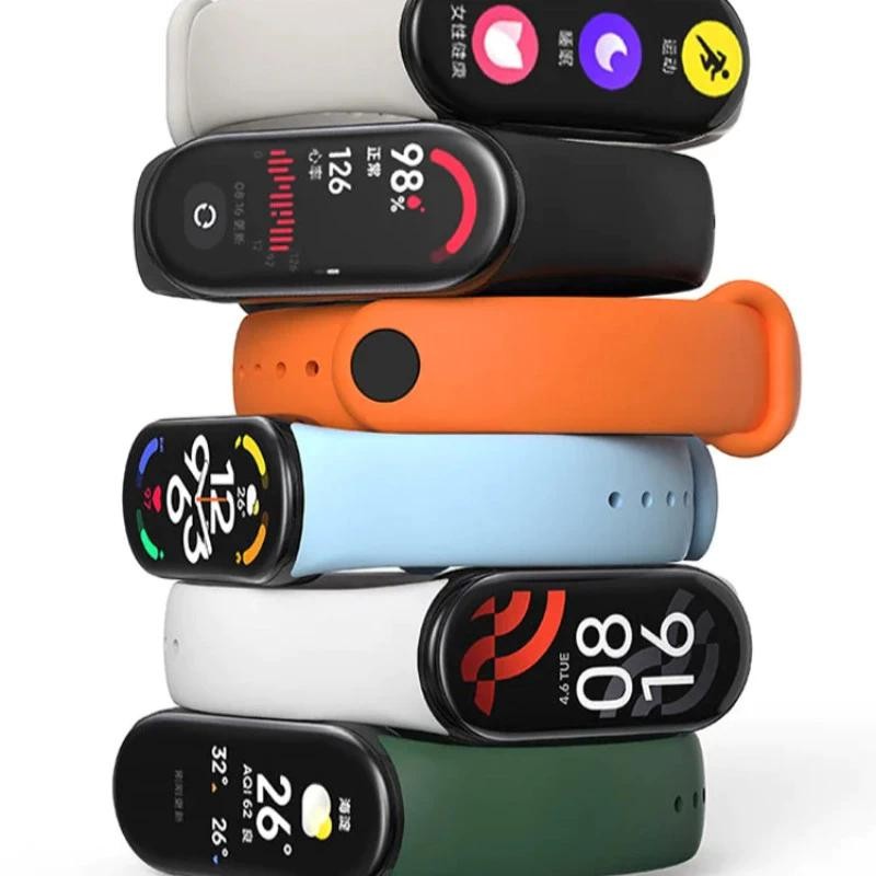 สายนาฬิกาสําหรับ for Xiaomi Mi Band 10 10NFC กีฬาสร้อยข้อมือยางสายรัดข้อมือสมาร์ท Band 10 9 8 สายซิล