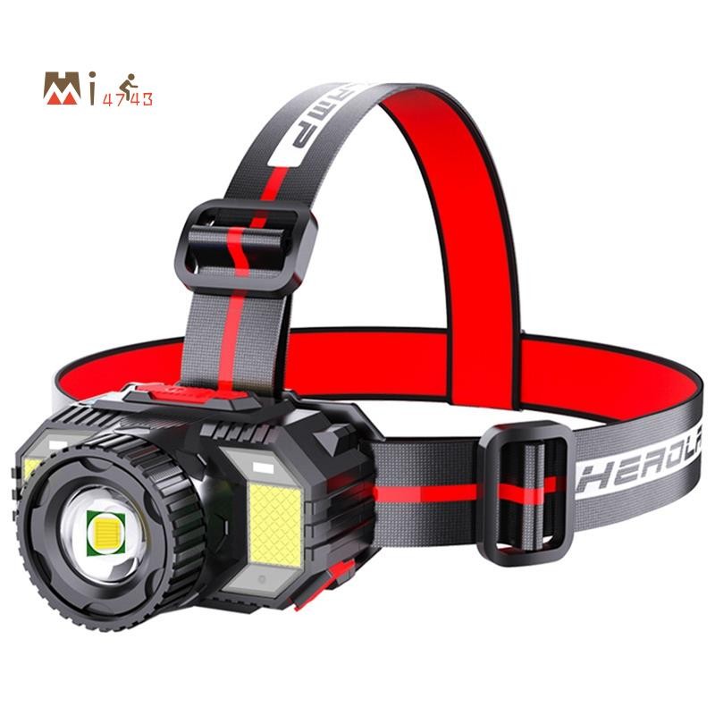 Mi4743Multi-Function กลางแจ้ง LED Head-Mounted USB ชาร์จซูม Induction ไฟหน้าผจญภัยกลางแจ้ง Camping ไ