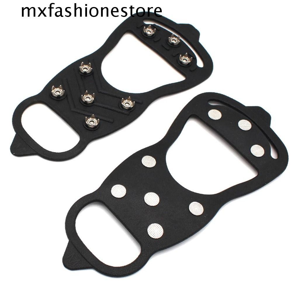 Mxfashione 8 ฟัน Ice Snow Crampons, Tpe 8 Studs 8 Anti-Skid Ice Grip, Strong Grip Anti-Skid Shoe Spikes Grips Cleats รองเท้า Spikes ตกปลาน้ําแข็ง