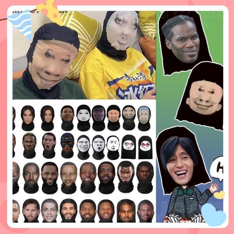 55 รูปแบบ ใหม่ Full Face Visual Mesh Eye Face Mask Jack-J97 ฟุตบอล Lionel Messi Cristiano Ronaldo Seamless Elastic Mesh Eye Mask ตลกตาข่าย Eye Masks