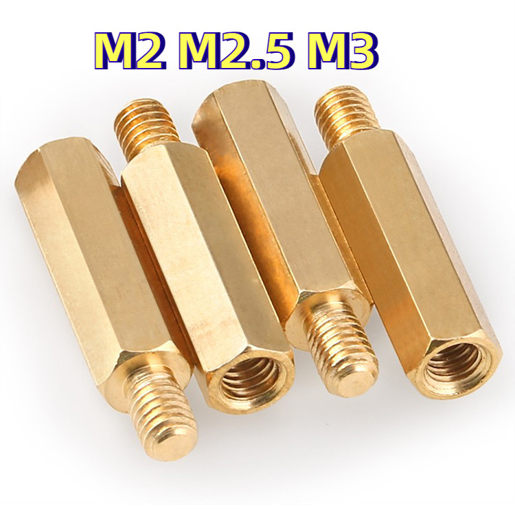 [HJC-LY-w] น๊อต น๊อตยึดบอร์ด  เสาทองเหลือง น๊อตยืด M2M2.5M3 Brass Pillar Nut