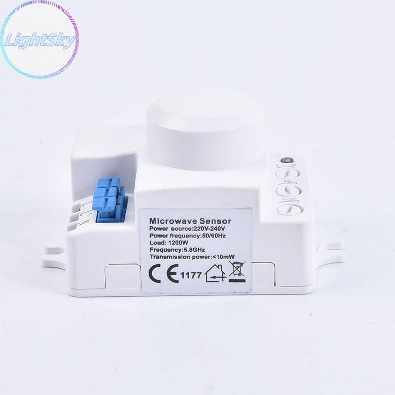 Lightsky สวิตช์เซ็นเซอร์ไมโครเวฟ 5.8ghz HF 220V LED 360 องศา Radar Motion Body Sensor TH