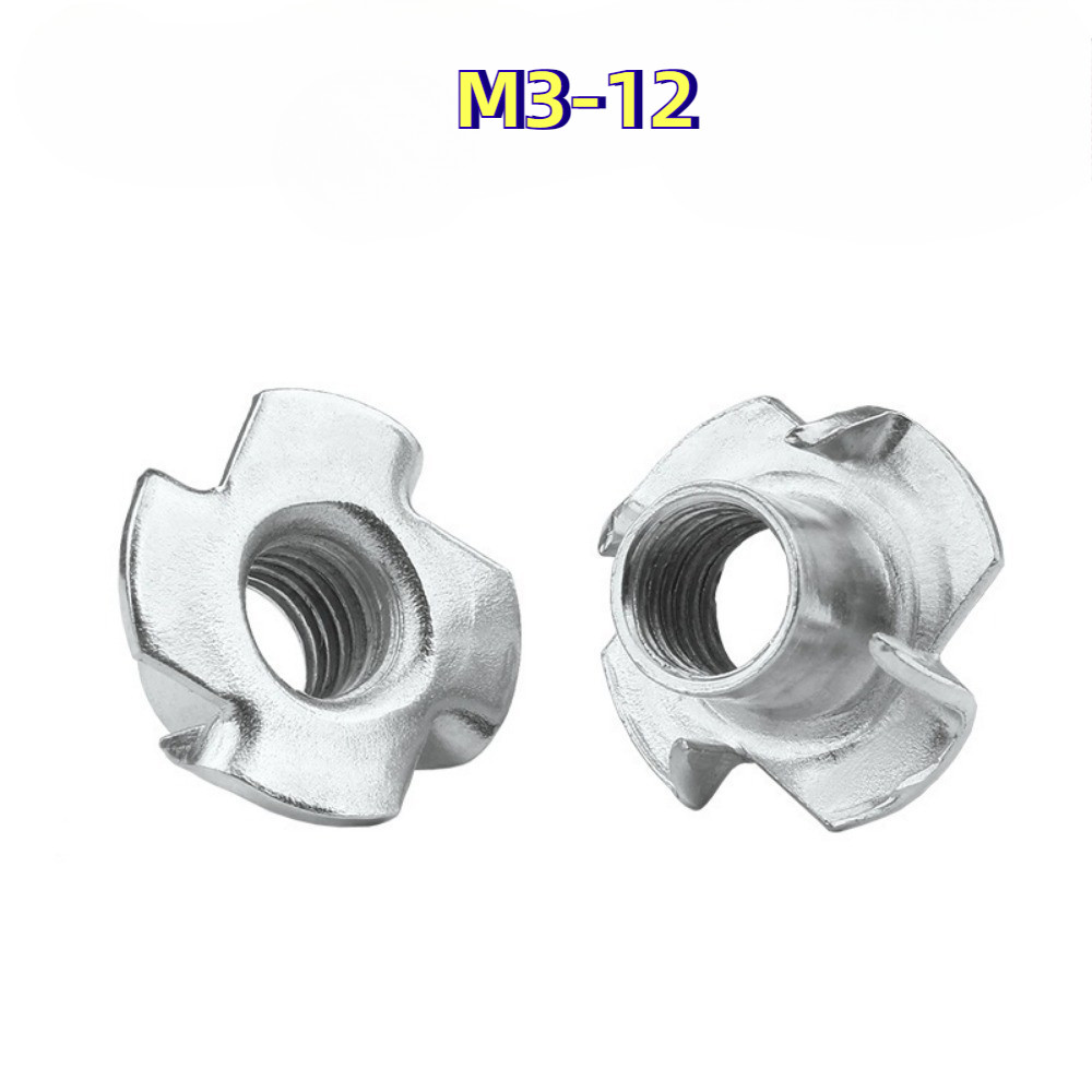 [ZY02-TH-X] Tee Nuts with Pronge  DIN1624  T-Nut พุกเกลียวฝังไม้ M3 M4 M5 M6 M8 M10 M12 เกลียวมิล หย