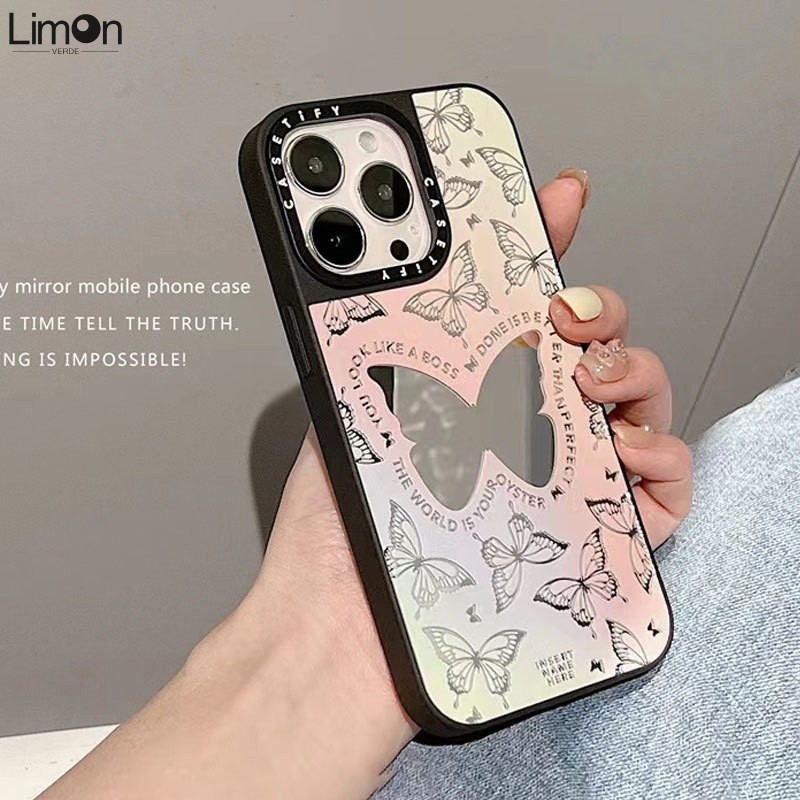เคสโทรศัพท์ลายผีเสื้อสำหรับ iphone16/15promax1 4/13เคสกระจก