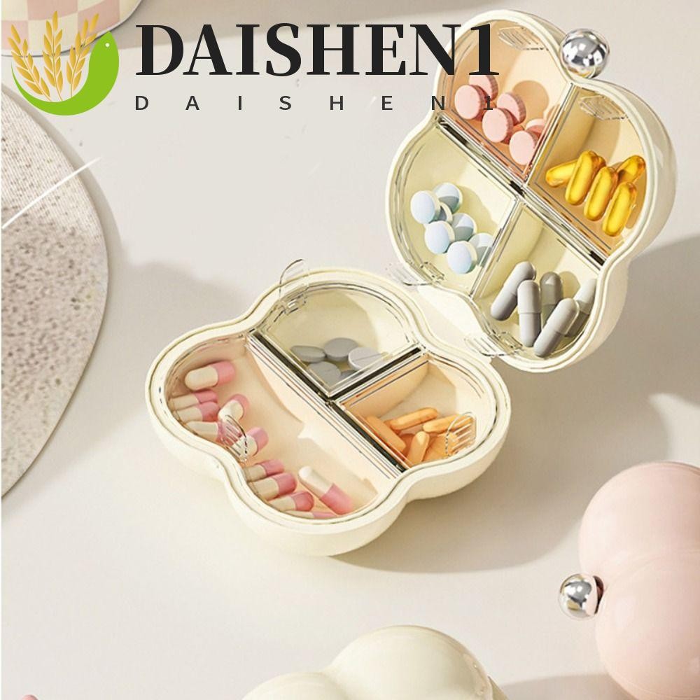 Daishen1 กล ่ องเก ็ บยา , Dispensing Plastic Pill Case, Pocket Sealed Weekly 7 Grids Pill Dispenser Jewelry