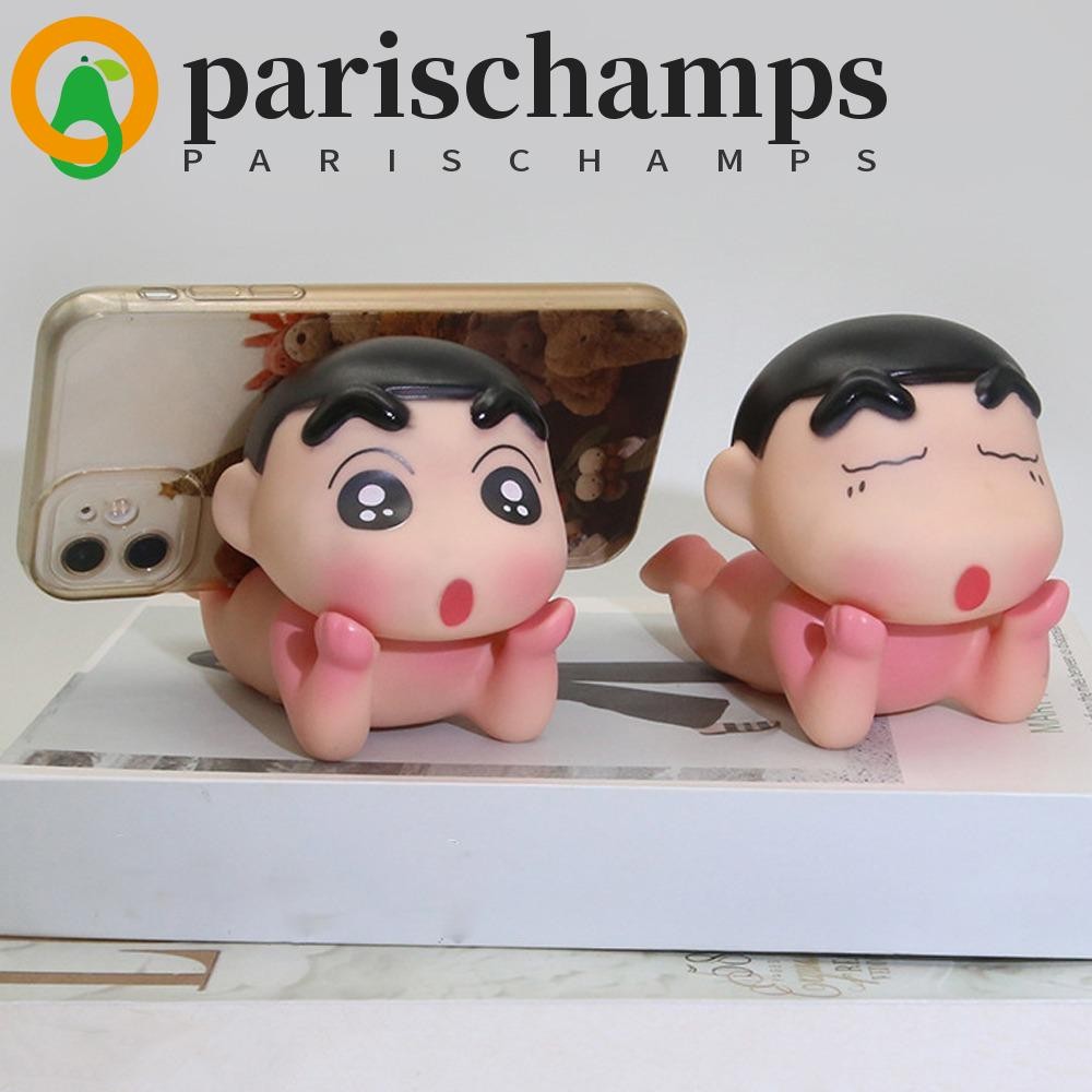 Parischamps ที่วางโทรศัพท์สร้างสรรค์,โมเดลฟิกเกอร์เครยอนชินจังขาตั้งโทรศัพท์มือถือ,รูปชินจังรูปการกระทําหัวหมุนอะนิเมะวงเล็บโทรศัพท์มือถือไวนิลเด็กของขวัญ