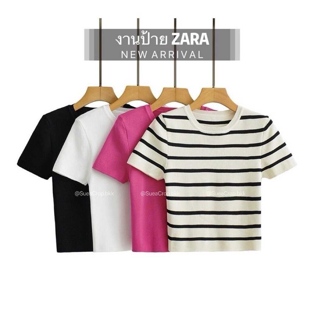 ⚠️SALE เหลือ8ตัว KNIT CROP TAG: ZA-RA ป้ายแท้ (Size M/L)ไหมพรมผ้านุ่มมาก เกรดพรีเมี่ยม ทอแน่น เสื้อคอกลม ชุดไปเที่ยว