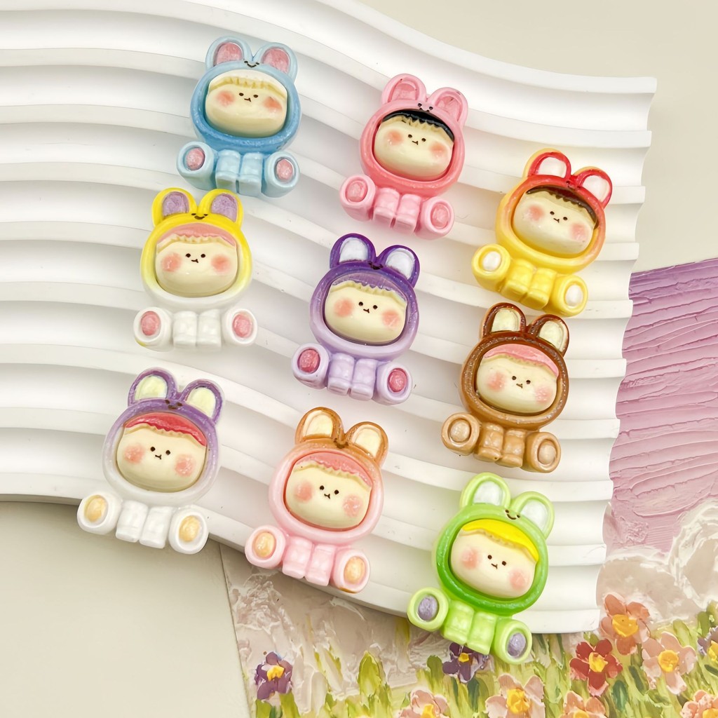 เสน่ห์เรซิ่นกระต่ายน่ารัก 9 ชิ้นสําหรับ ทําเอง (7-285)
