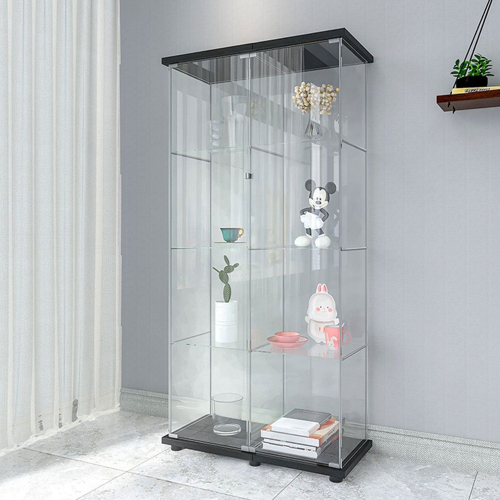 SB Design Square ตู้โชว์ ขนาด 80 ซม. รุ่น Flassy สีดำ (80x37x165 ซม.)  แบรนด์ KONCEPT FURNITURE