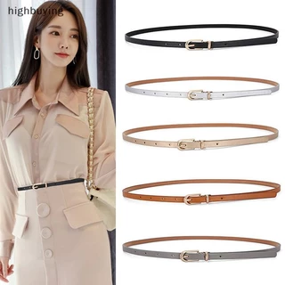 [การซื้อสูง] 1ชิ้นแฟชั่นสีดําสีขาวสีเทาเข็มขัดผู้หญิงบางผอมเข็มขัดขาหัวเข็มขัดปรับฤดูร้อนชุดกางเกงยีนส์สายรัดหุ้นใ