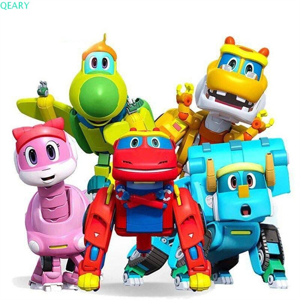 Qeary REX Transformation รถ, Dino Action Figures เครื่องบิน Min Deformation Gogo, หุ่นยนต์ของเล่น Crane ไดโนเสาร์ของเล่น Motorboat Gogo Dino Explorers ของเล่นเด็ก