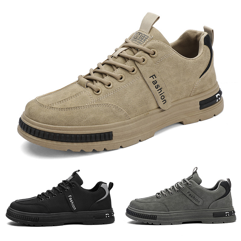 รองเท้าผู้ชายรองเท้าหนาsoled Overallsรองเท้ากลางแจ้งรองเท้าเดินป่ารองเท้าผ้าใบลําลองแฟชั่นAll-Matchรองเท้าLace-Upรองเท้าฤดูใบไม้ร่วงฤดูหนาวรองเท้าผู้ชาย