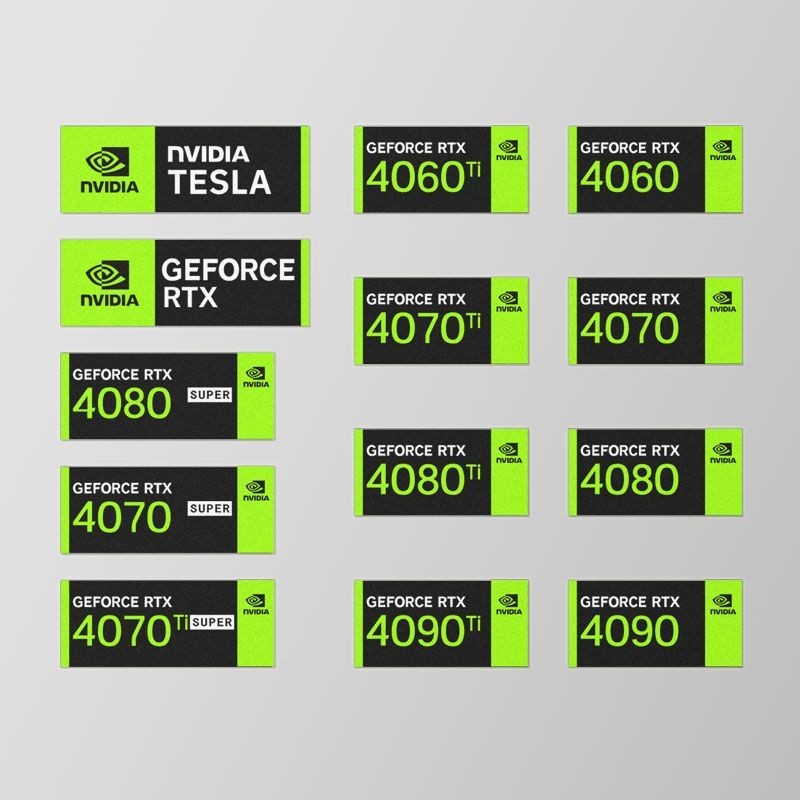 Nvidia ติดฉลาก4090ti สติกเกอร์กราฟิกการ์ดแท็กโทรศัพท์มือถือและคอมพิวเตอร์ตกแต่ง gtxrtx4070