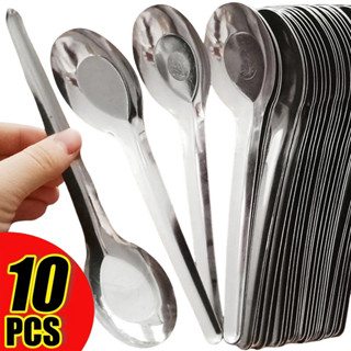 ช้อนซุปสแตนเลส-ช้อนอาหารค่ําความจุขนาดใหญ่-บนโต๊ะอาหารในครัว…