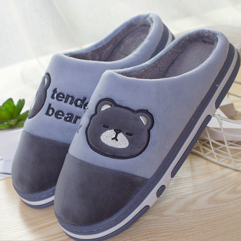 รองเท้าแตะผ้าฝ้ายผู้ชายคู่หนาsoled Anti-Slip Wear-Resistant Warm ในร่มฤดูหนาวผู้ชาย Plus ขนาดรองเท้าแตะผ้าฝ้ายผู้หญิงรองเท้าแตะผ้าฝ้ายผู้ชายคู่หนาSoled Anti-Slip Wear @-
