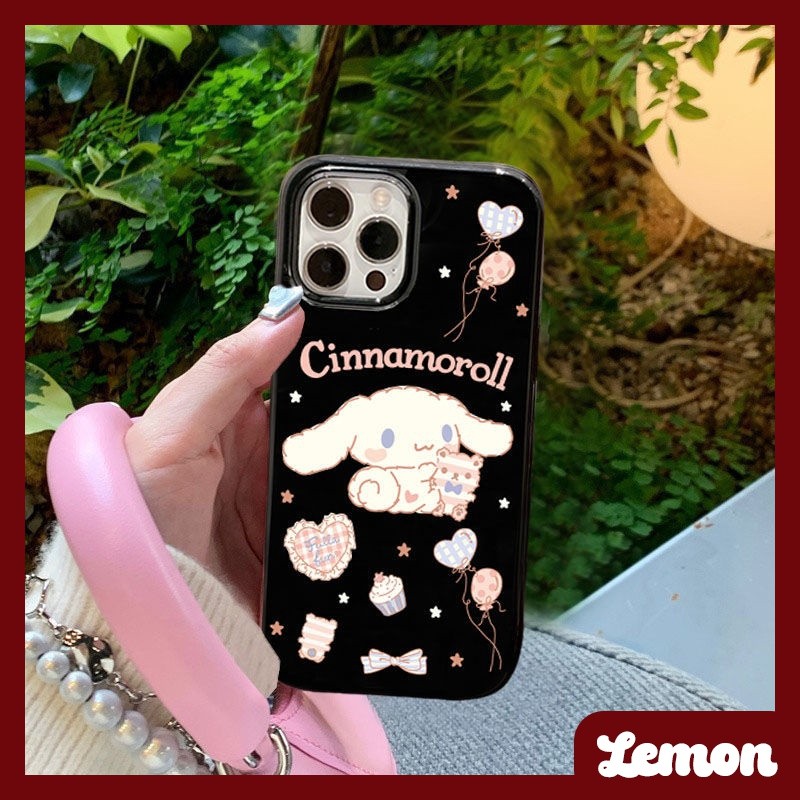 [Lemon] เคสโทรศัพท์มือถือ ลายสุนัขชินนาม่อนน่ารัก สีดํามันวาว สําหรับ iPhone 7 8 7plus 8plus 11 12 X XS XR XSMAX 11pro 12promax 11promax 12promax 13 13pro 13promax