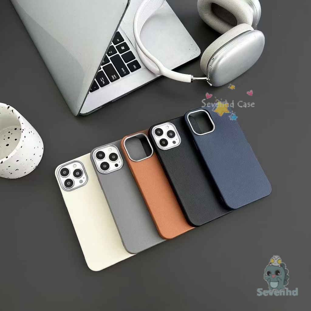 ปลอกสําหรับiphone 16 15 14 13 12 11 Pro Max X XR XS Max 8 7 6 6s Plus SE2020 ง่ายอินเทรนด์นุ่มกรณีลิ้นจี่รูปแบบมังสวิรัติหนังเคสโทรศัพท์กันกระแทกTPUป้องกันปกหลัง