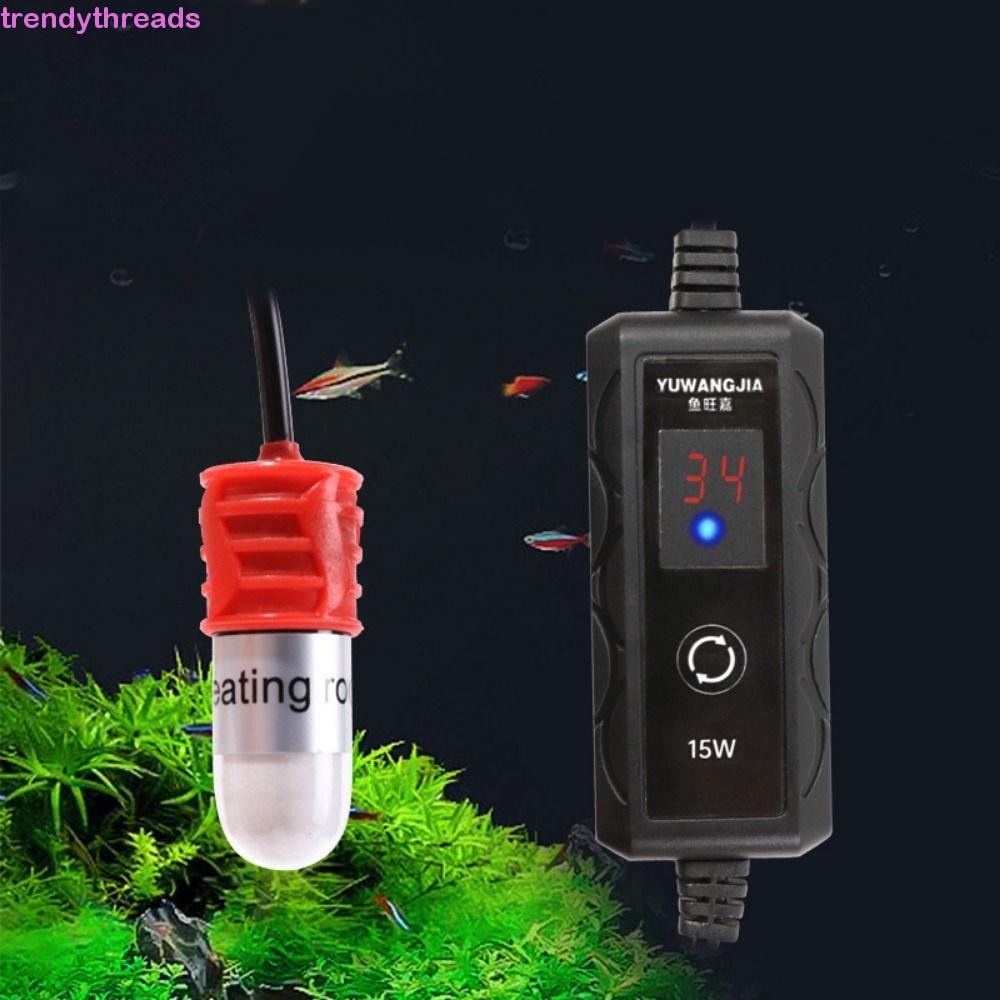 Trendythreads แท่งทําความร้อน USB พิพิธภัณฑ์สัตว์น้ํา, ประหยัดพลังงาน 10/15W เครื่องทําความร้อนตู้ปลาขนาดเล็ก, เครื่องทําความร้อนตู้ปลาขนาดเล็กอัตโนมัติปรับได้ 15-34°C Aquarium Submersible Heater Aquarium