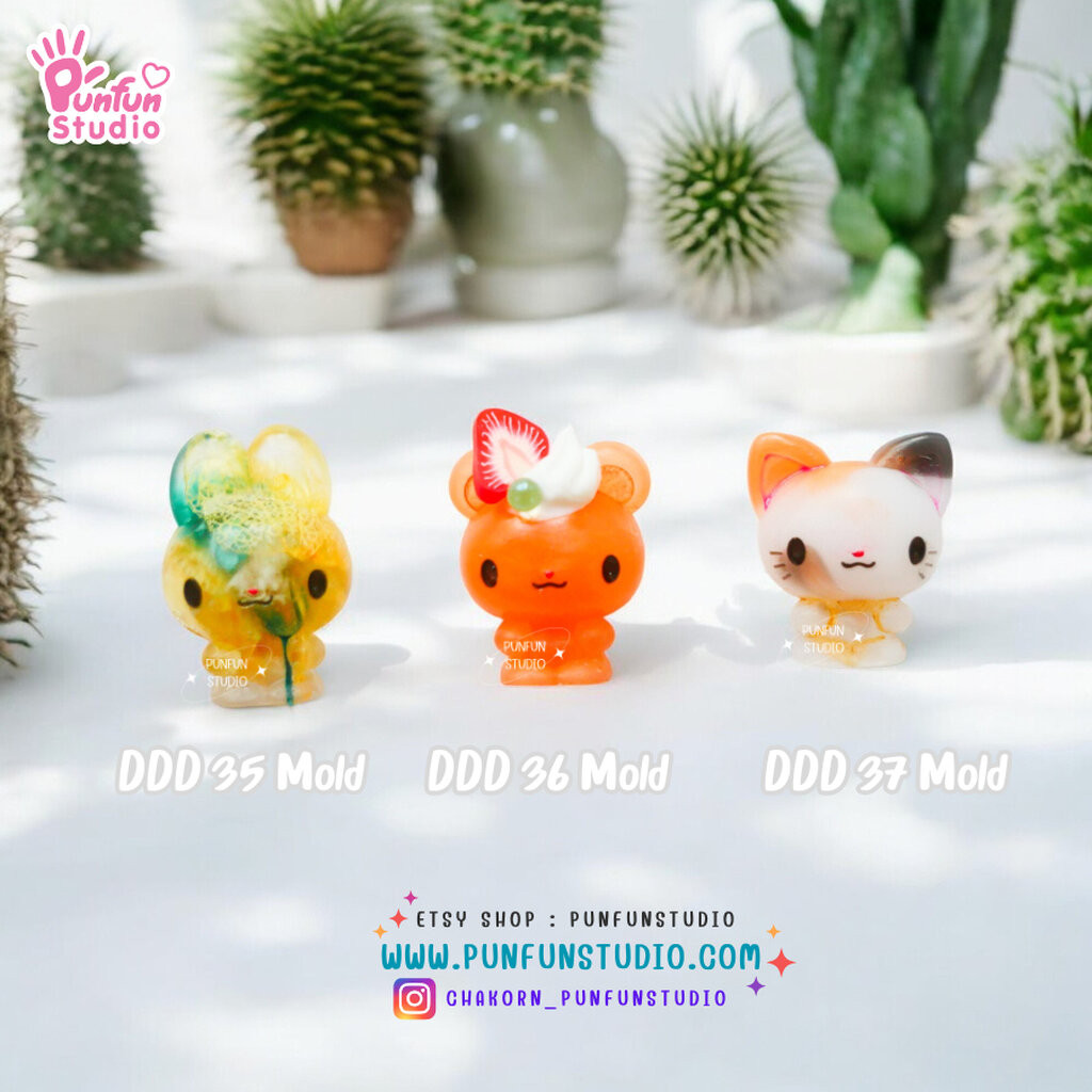 แม่พิมพ์ 3มิติ DDD 35, 36, 37 Tiny 3D Molds / แม่พิมพ์น้องสัตว์ขนาดเล็ก / UV Resin Mold / แม่พิมพ์ต่