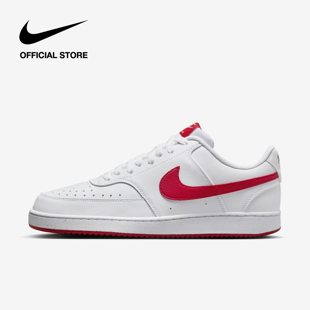Nike Court Vision Next Nature รองเท้ากีฬาลำลองคลาสสิก - สีขาว สีแดง