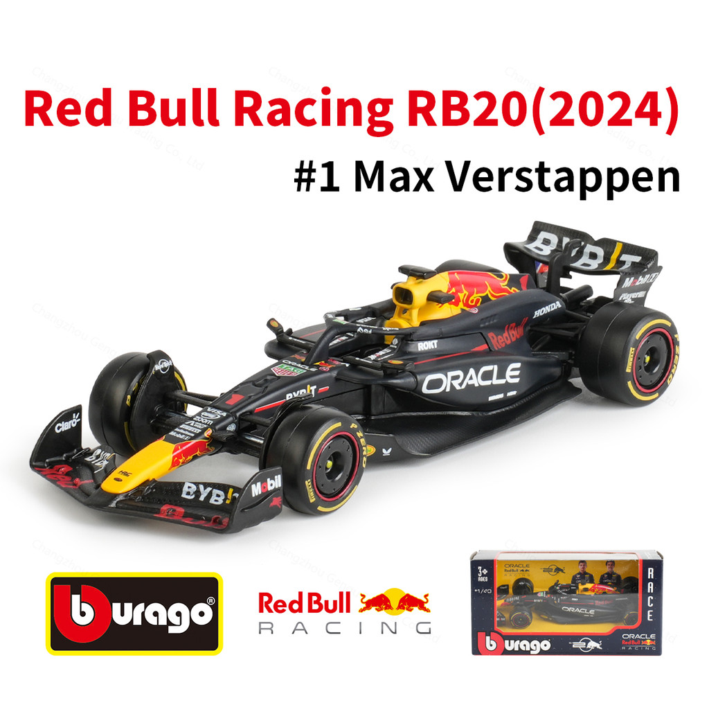 Bburago 1:43 Red Bull 2024 RB20 #1 #11 F1 รถแข่งสูตรจําลองแบบคงที่รถโมเดลโลหะผสมDiecast