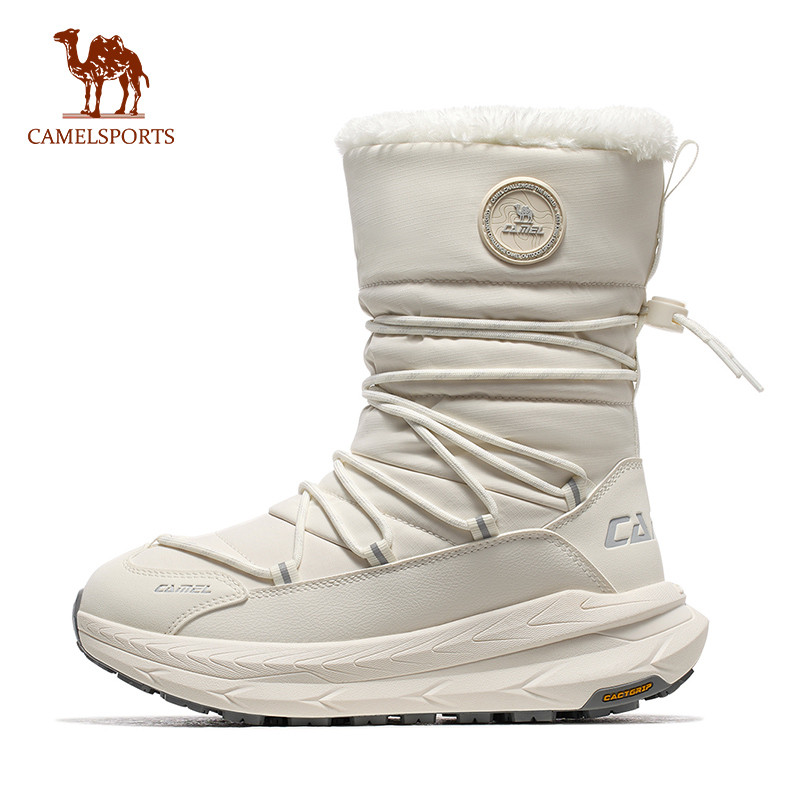 CAMEL SPORTS ฤดูใบไม้ร่วงและฤดูหนาวผู้หญิงรองเท้า Plus กํามะหยี่อบอุ่นผ้าฝ้าย Moisture-Proof High Top Snow Boots