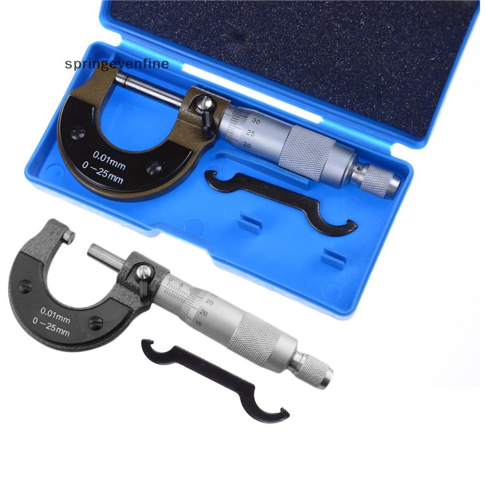 Springevenfine โลหะ 0-25 มม.0.01 มม.วัดด้านนอกเมตริกไมโครมิเตอร์เครื่องมือสําหรับ Mechanist Caliper เครื่องมือ Springevenfine