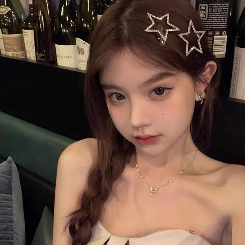 แฟชั่น Bling Zircon Silver Star Hairpin Bangs คลิปเจ้าหญิง Headwear เครื่องประดับผม ราคา ถูกที่สุด ดีลบีเคเค แกลเลอรีภาพที่ 6