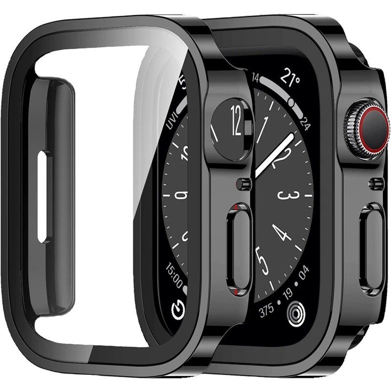 กระจกนิรภัยป้องกันหน้าจอ สําหรับ Apple Watch 11/10/9/8/7/6/5/4/3/2/1 ขนาด 46/45/44/42/41 มม. รองรับ 9/8/7/6 พร้อมเคสกันน้ํา