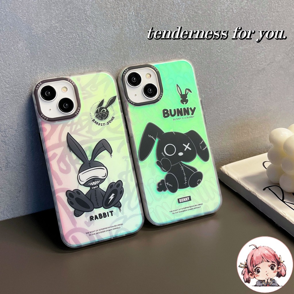 🔥ลดราคา🔥เคสลายกระต่ายไล่ระดับสีสุด อินเทรนด์ สำหรับไอโฟน11 For iPhone12 13 14 15Pro MAX X XS XR 7 8Plus SE2020 case