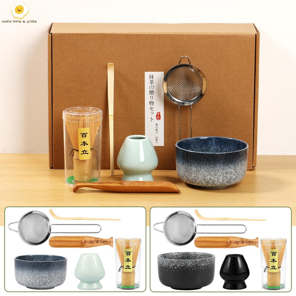 7 ชิ้น Matcha Whisk Set Complete Matcha ทําชุดชามเซรามิค Matcha Whisk เซรามิค Whisk สําหรับชาคนรัก SHOPSBC0386