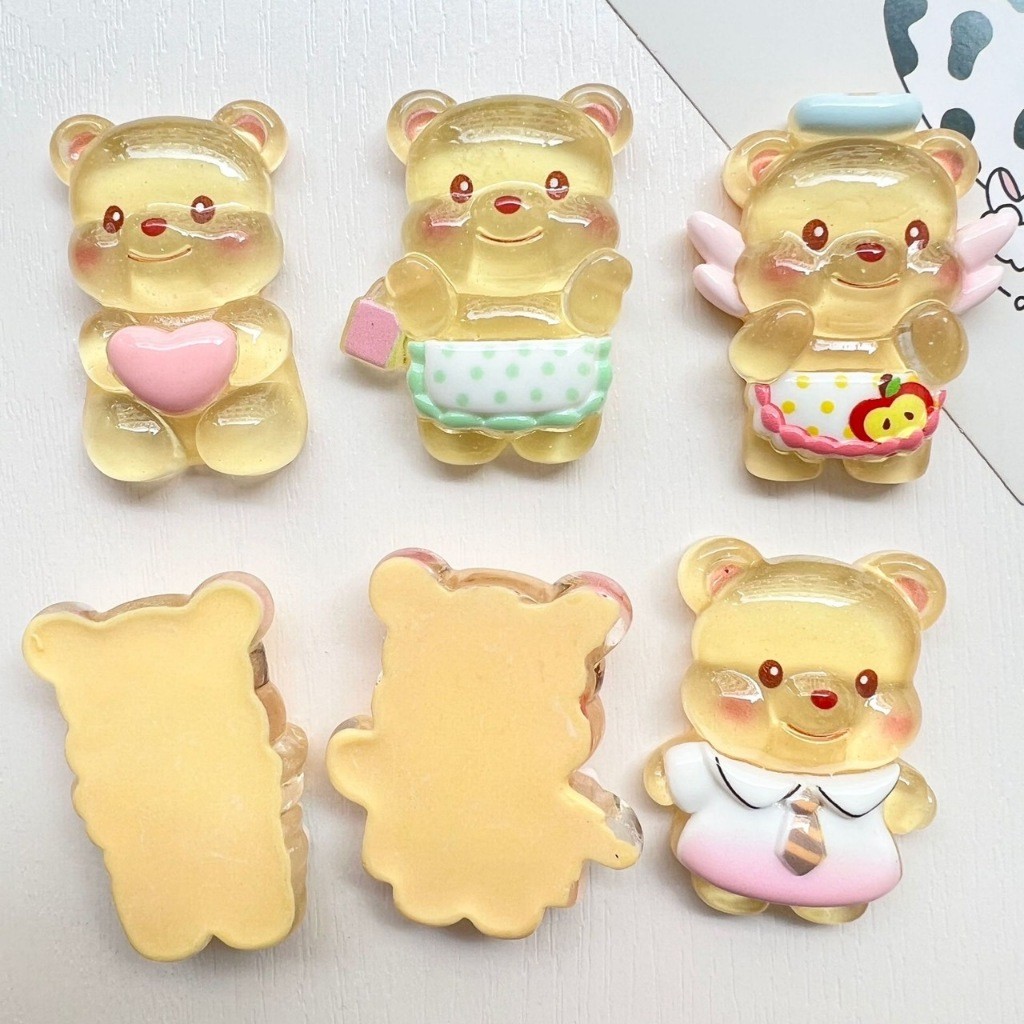 พร้อมส่ง ตุ๊กตาเรซิ่น การ์ตูนน้องหมีเนย 3D การ์ตูนนูน DIY เรืองแสง หลากหลายแบบ