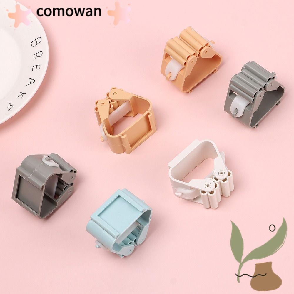 Comowan Mop Holder ห้องน้ําอเนกประสงค์ Mop Rack Palm Shape Self กาวติดผนัง Hooks