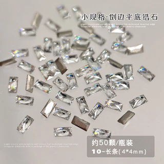 50 ชิ้น Mini ด้านล่างแบนขนาดเล็กZirconอุปกรณ์แต่งเล็บกระพริบโปร่งใสม้าสีขาวตาเพชรรูปหยดน้ําขนาดเล็กเพชรรูปพิเศษผสมแพ็ค