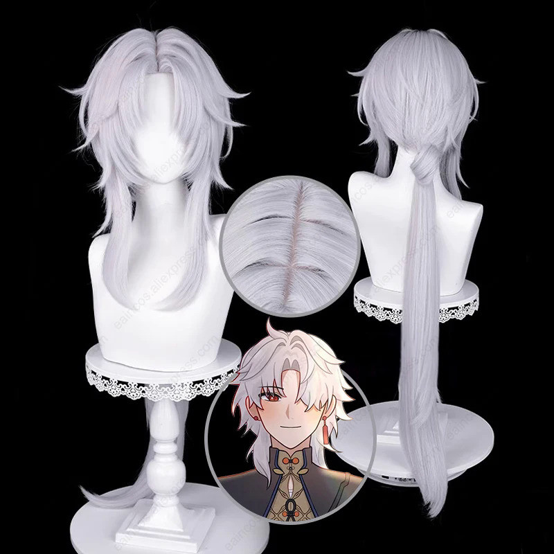 HSR YingXing Cosplay Wig White Blade 100cm Long Silver White Wigs Heat Resistant Synthetic Hair