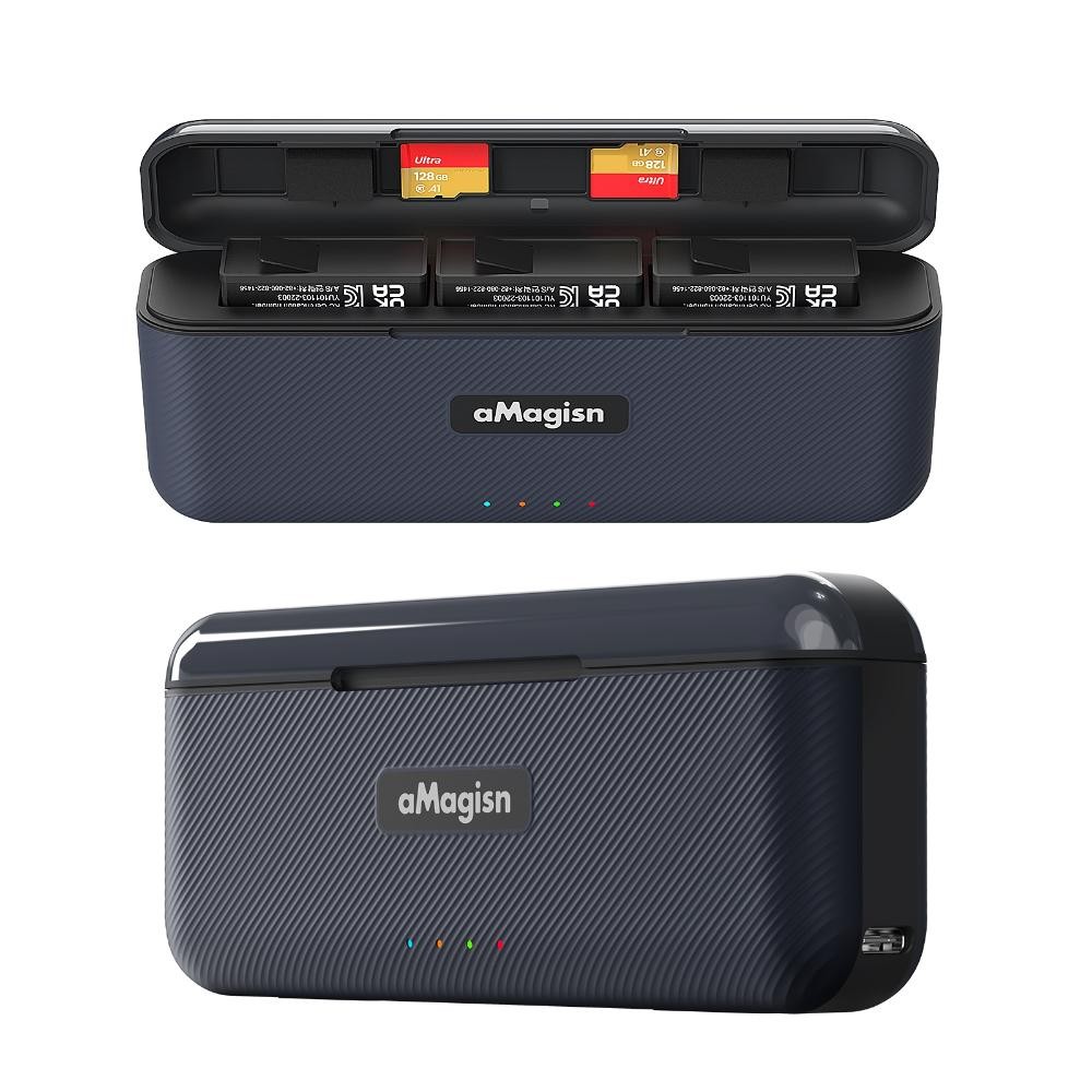 Fast Charging Hub สําหรับ DJI Osmo Action 5 Pro, Quick แบบพกพา 3 ช่องแบตเตอรี่ชาร์จสถานีใช้งานร่วมกับ DJI Osmo Action 5 Pro Charger กีฬากล้องอุปกรณ์เสริม